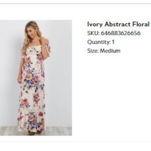 Pinkblush Ivory Abstract Floral Materntiy Dress